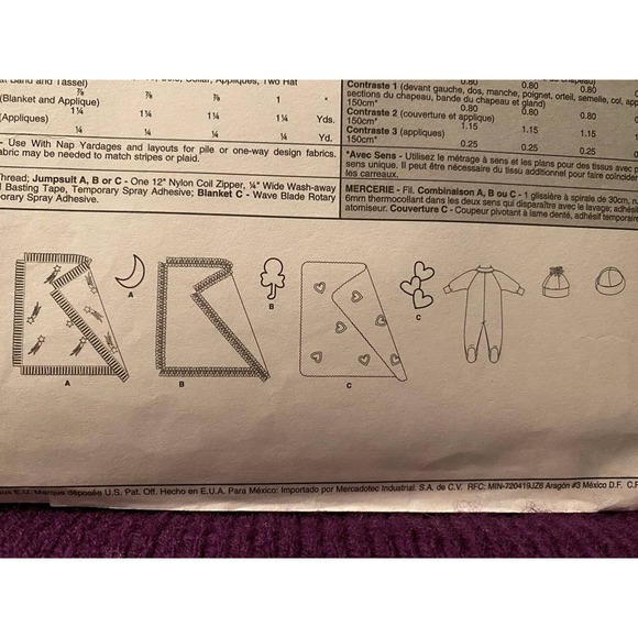McCalls Sewing pattern3890 baby jumpsuit hat blanket - Picture 6 of 6